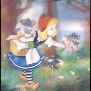 Märchenhafte Blumenkarikatur Märchen Rotes Käppchen Postkarten Rotes Reich Postkarte Postkartenset Postkarte Postkarte Postkarte