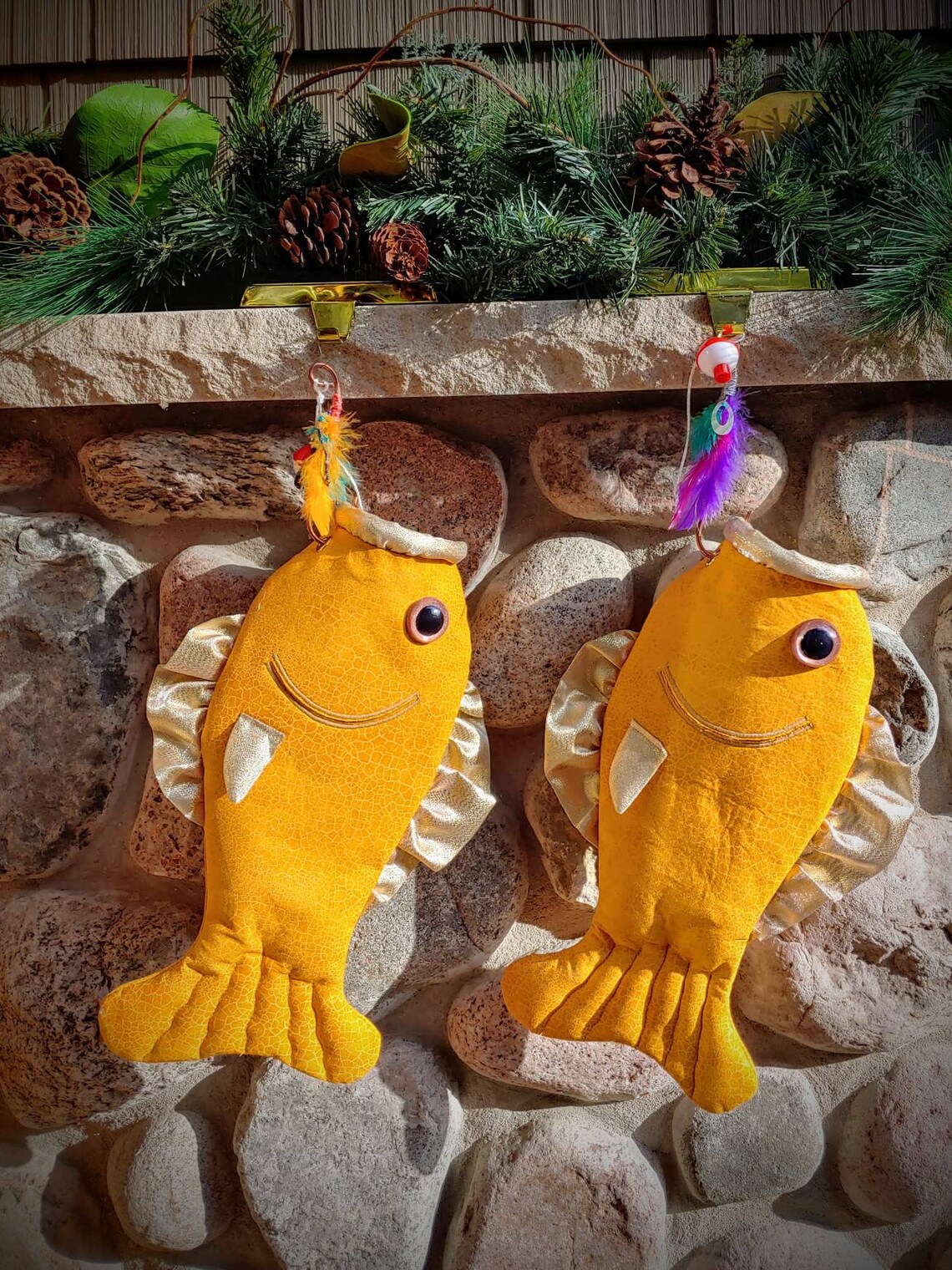 FREYA. Fish Christmas Stocking or Soft Sculpture Wall Art Etsy