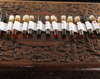 Attar oil Sample set- Attar, Mukhallat, Musk - .5 ml each