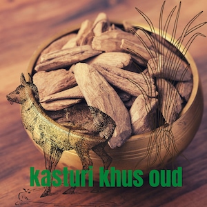 Ruh Khus Kasturi Oud- Indian Vetiver -Dehn al oudh attar -Deer Musk- 100% natural blend