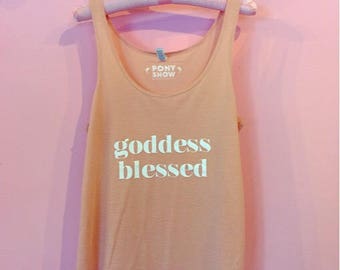 Goddess Blessed peachy keen side slit tank