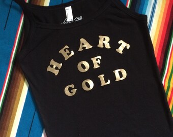 Heart of Gold spaghetti strap tank