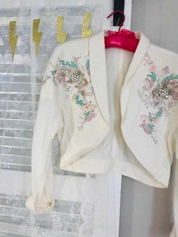 Fabulous 80s cropped candy store gem jacket