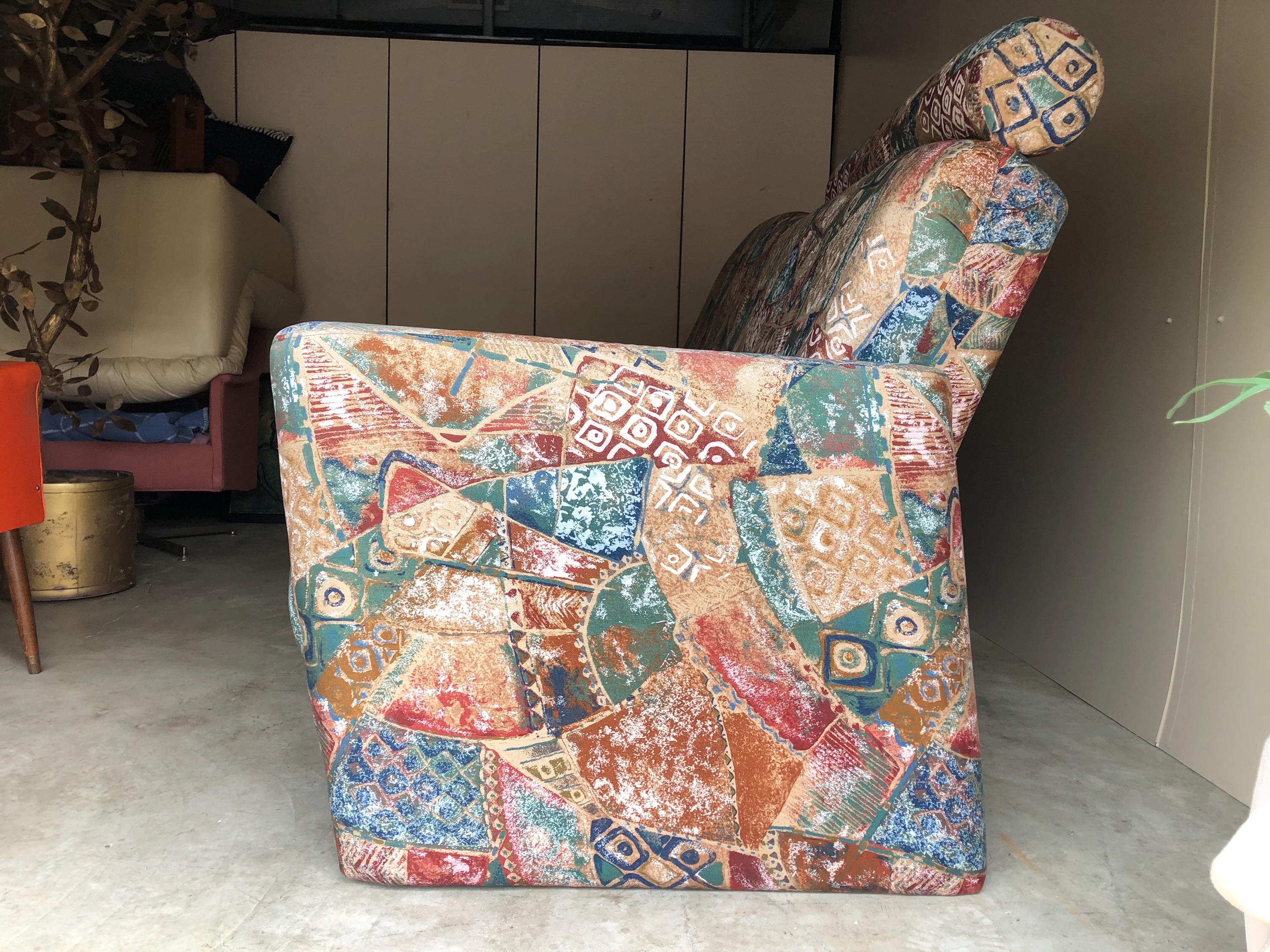 Vintage 80s 90s Post Modern Asymmetric Sofa / Futon With
