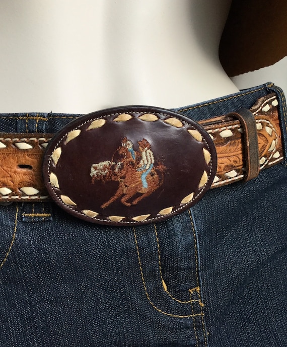 tony lama leather belt buckle