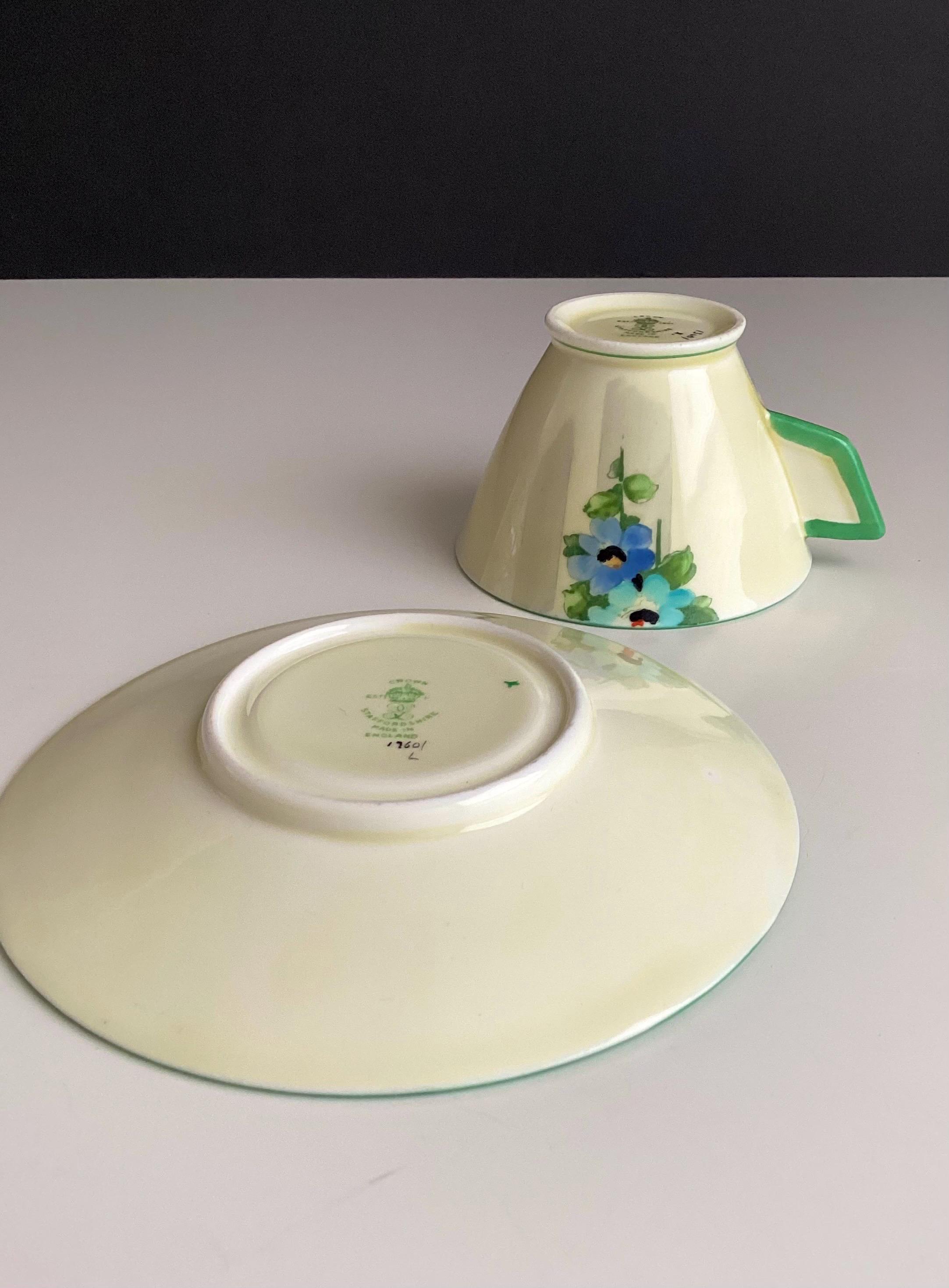 CROWN staffordshire 陶器　England Antique Elegant Handpainted Crown Staffordshire Crs119