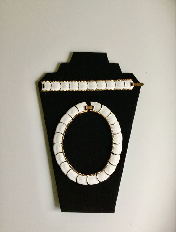 Vintage Butler Enamel Choker Necklace & Bracelet 1