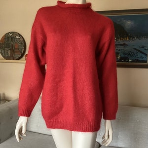 Vintage Eaton Ladies Sweater Red Roll Neck  COZY