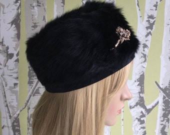 Vintage Mink Fur Pillbox Hat Designer Monsieur X Paris New  display picture 1