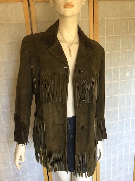 Vintage Suede Leather Jacket Fringe Sportsmaster