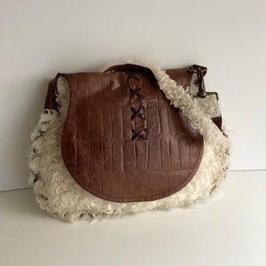 Vintage Elena Girardi Purse Curly Lamb & Leather Italy - Etsy