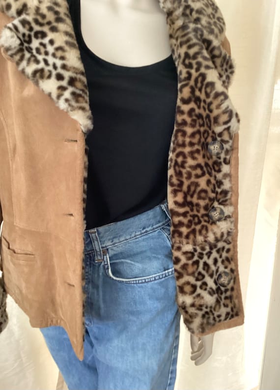 Reversible Suede Faux Leopard Coat J Percy for Marvin Richards Etsy
