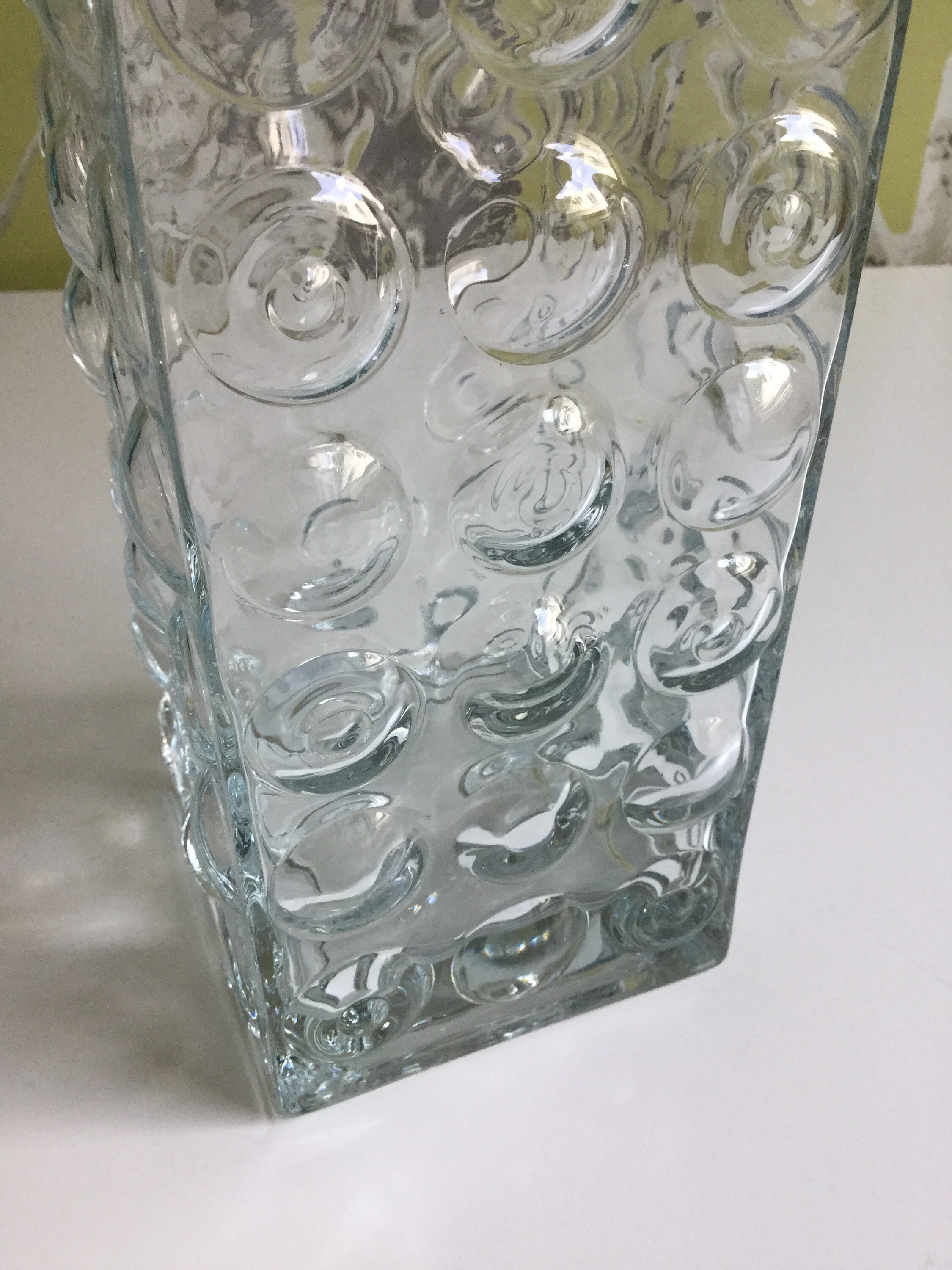 Mid Century Glass Bubble Vase Clear Glass Etsy