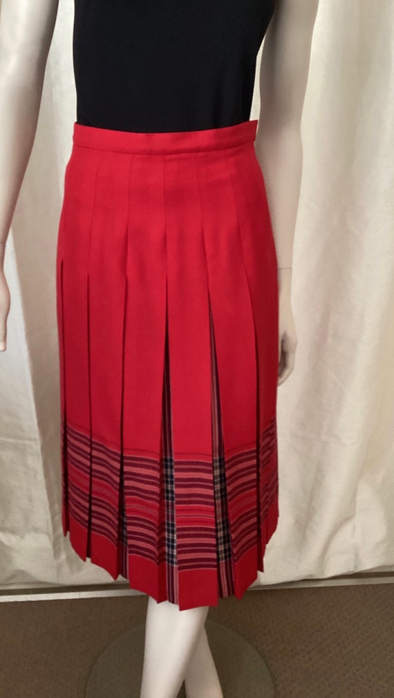 Vintage Pleated Skirt Wool Edinburgh Tartan - image 4