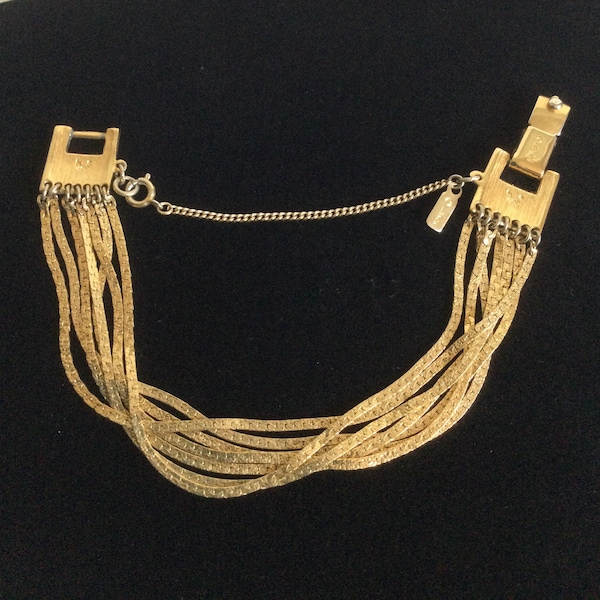 Vintage MONET Bracelet Multi Chain Gold Tone