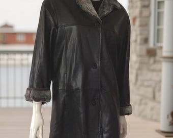 Vintage Danier Reversible Black Leather Coat WOW