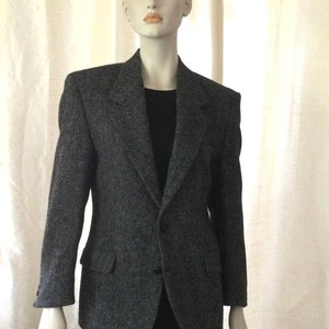 Vintage Harris Tweed Scottish Virgin Wool Jacket Hand Woven