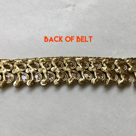 Vintage Gold Jewelled Belt Exquisite Craftsmanshi… - image 8