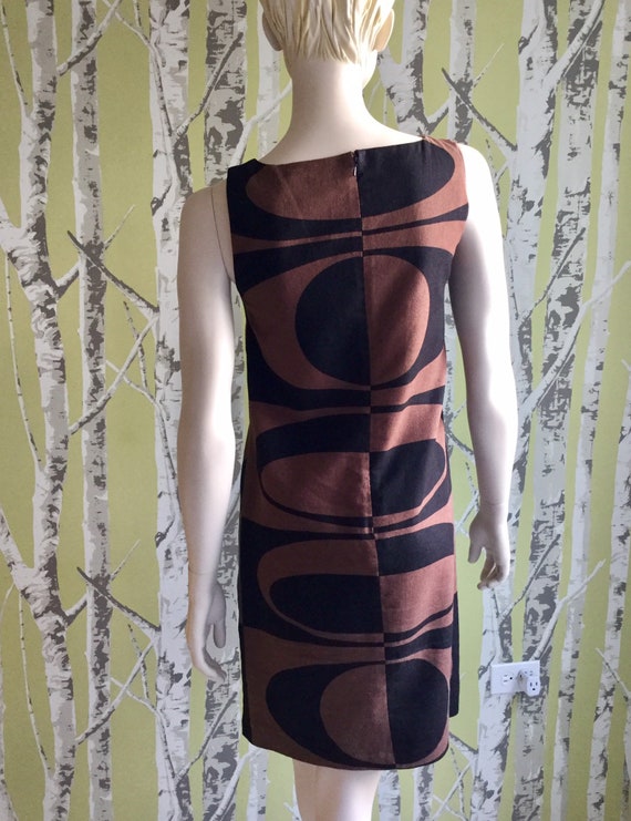 Vintage Michael Kors Linen Dress 60s Geometric De… - image 5