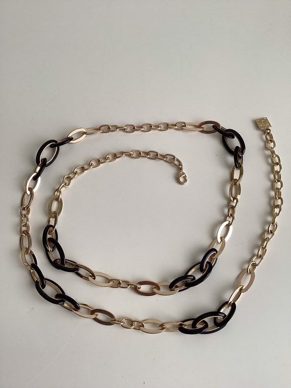 Anne Klein Gold Chain Belt 1980s Anne Klein Cheetah Chain Belt – Patricia Field ARTFASHION main image 2