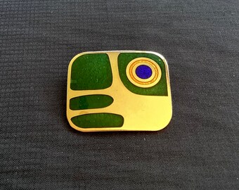 Modernist Enamel Brooch de Passille Sylvestre Signed