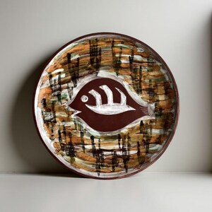 Modernist Art Pottery / Ceramic Wall Charger or Plaque by Roberge of Quebec