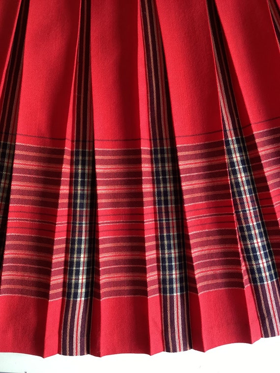 Vintage Pleated Skirt Wool Edinburgh Tartan - image 8