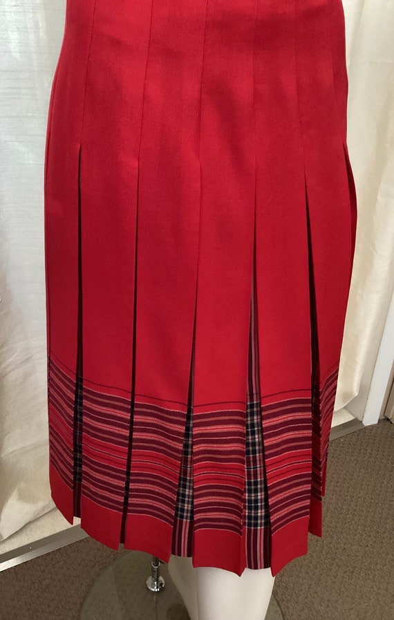 Vintage Pleated Skirt Wool Edinburgh Tartan - image 3