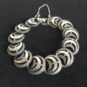 Modernist Silver Link Bracelet Textured