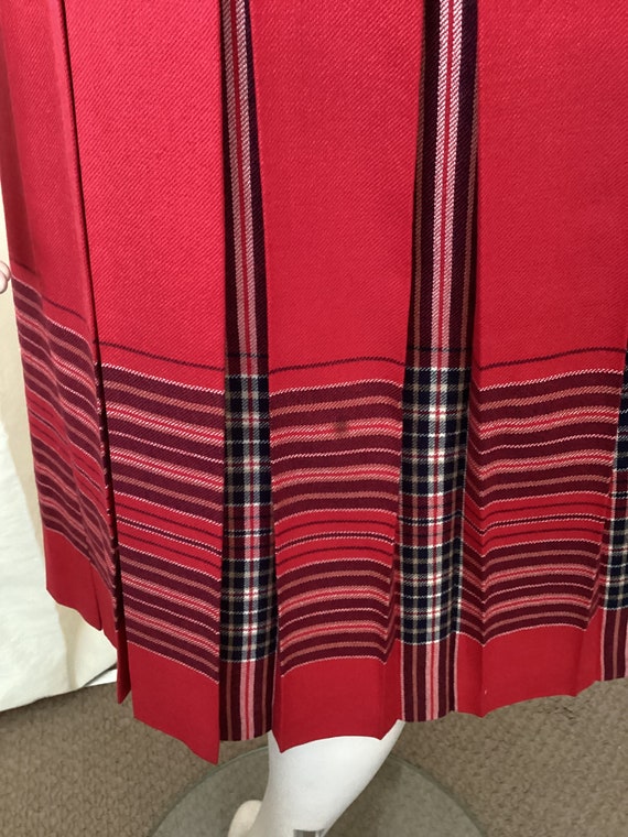 Vintage Pleated Skirt Wool Edinburgh Tartan - image 5