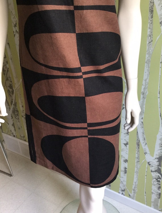 Vintage Michael Kors Linen Dress 60s Geometric De… - image 6