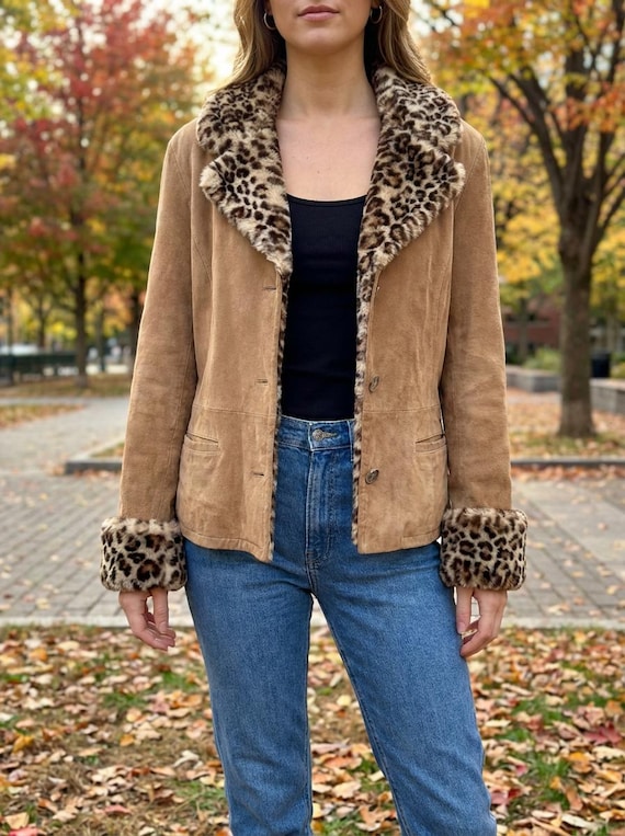 Reversible Suede & Faux Leopard Coat J Percy for Marvin Richards