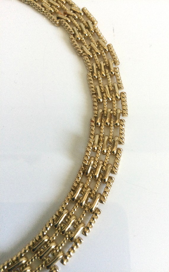 Vintage NAPIER Necklace Chain Gold Tone 1980s - image 4