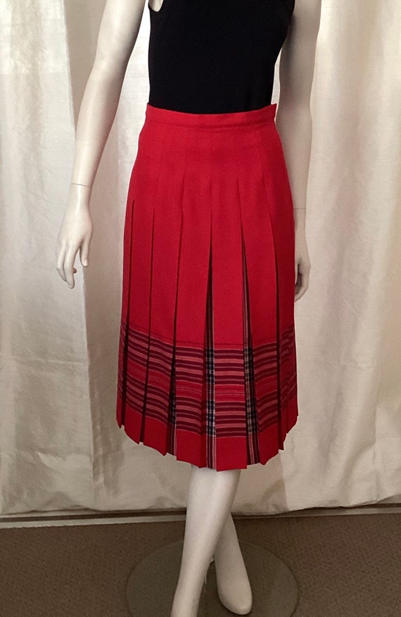 Vintage Pleated Skirt Wool Edinburgh Tartan - image 2