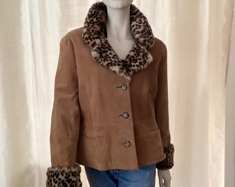 Reversible Suede & Faux Leopard Coat J Percy for Marvin Richards
