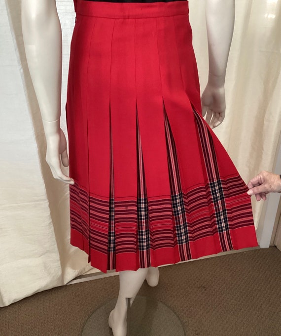 Vintage Pleated Skirt Wool Edinburgh Tartan - image 10