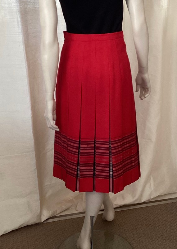 Vintage Pleated Skirt Wool Edinburgh Tartan - image 1