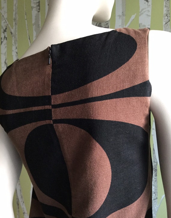 Vintage Michael Kors Linen Dress 60s Geometric De… - image 3
