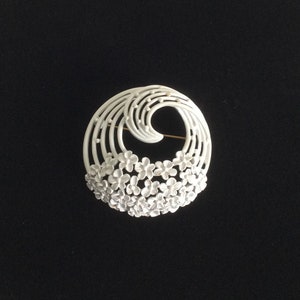 Vintage MONET Domed Enamel Brooch Pin Signed