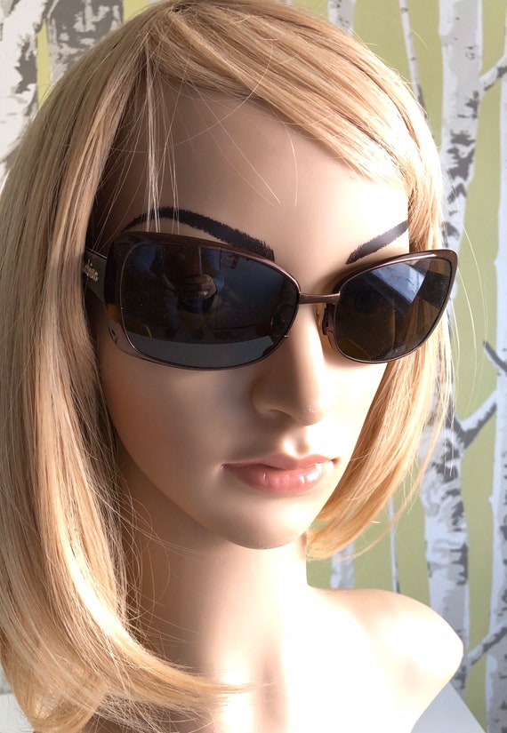 Vintage Moschino Sunglasses Italy Leopard Print Arms Inset Heart Plastic and Metal