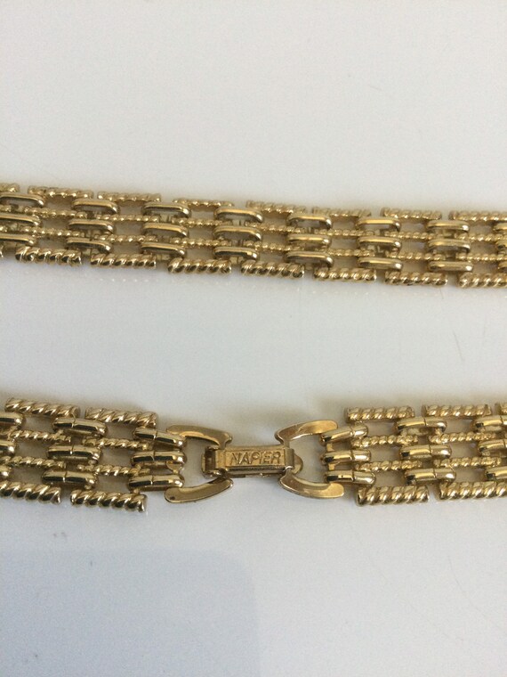 Vintage NAPIER Necklace Chain Gold Tone 1980s - image 7