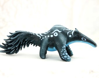 Fantasy Anteater Spirit Figurine Fantasy Sculpture Guardian Spirit Amulet Shamanic Native Green Forest