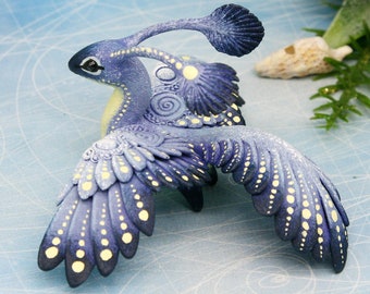 PRE-ORDER Tropical Feathery Dragon Figurine Fantasy Bird Sculpture Magical Creature
