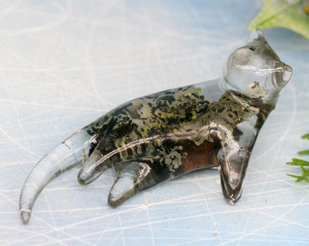Ice Cat Figurine Animal Sculpture