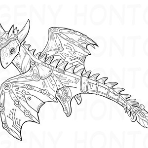 Wolf and Dragon Coloring Page Printable Dragon and Wolf | Etsy