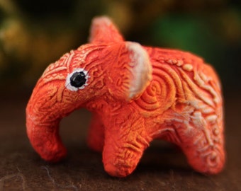 Tiny Elephant Animal Totem Figurine Fantasy Sculpture Guardian Spirit Amulet Shamanic Native