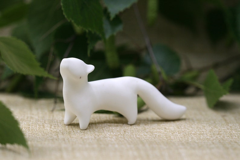 Ferret or Ermine Weasel Unpainted Figurine Totem Animal Etsy