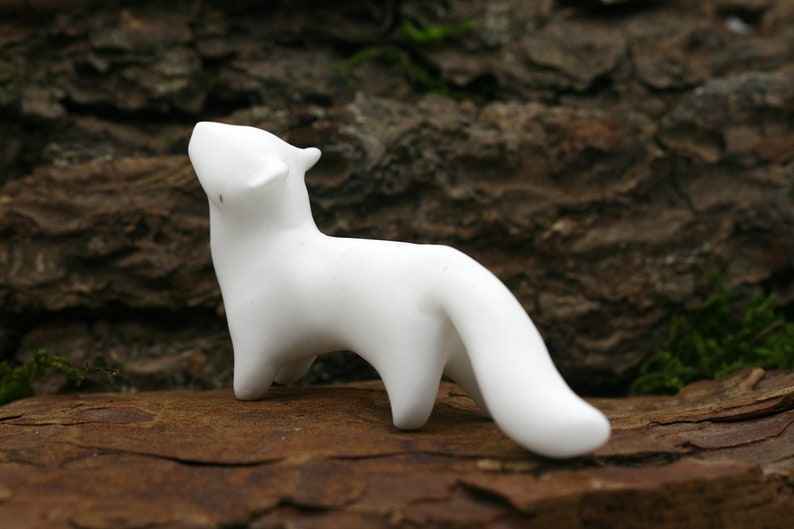 Ferret or Ermine Weasel Unpainted Figurine Totem Animal Etsy