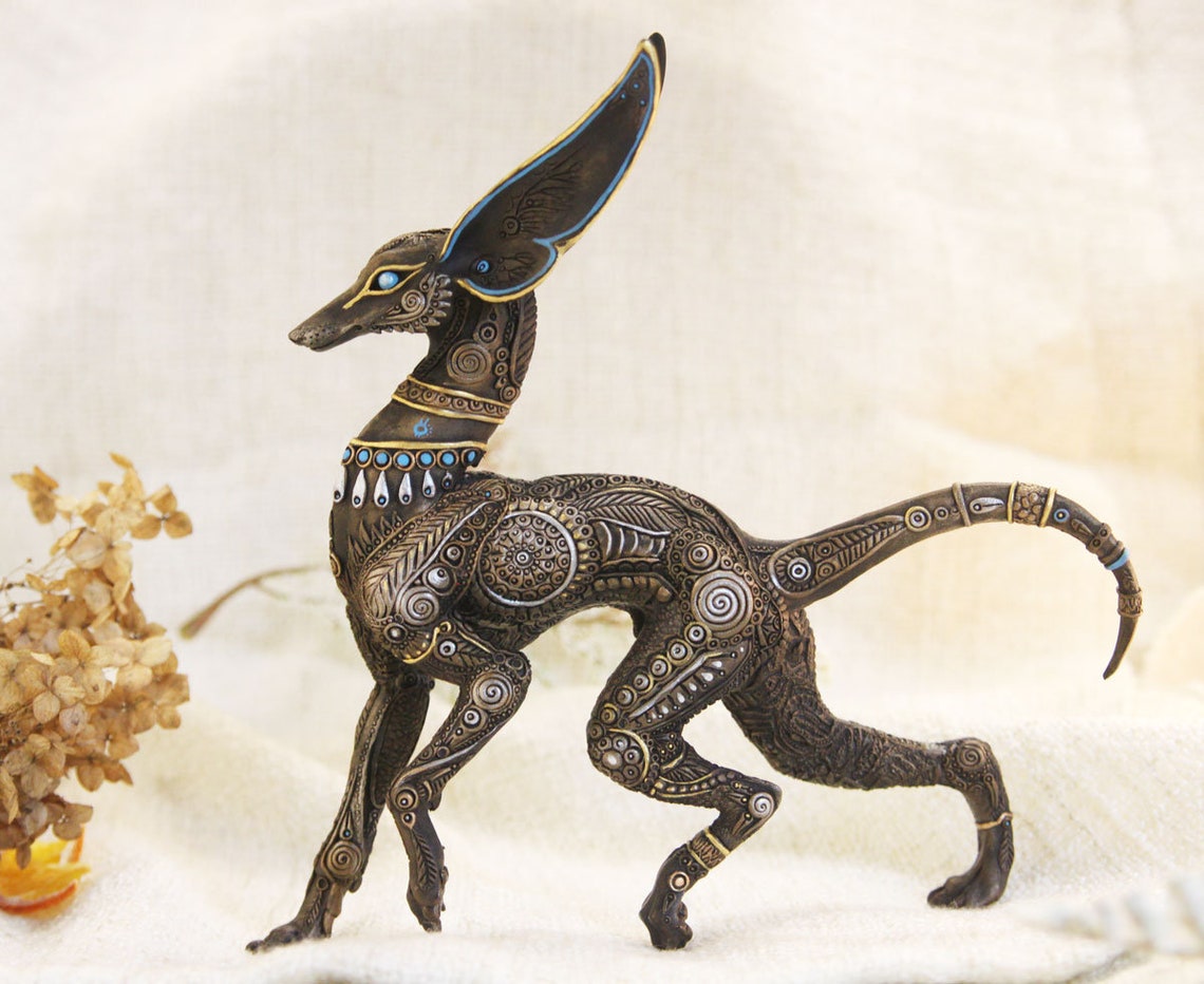 Anubis Statue Dog Sculpture Egyptian God Ancient Egypt Etsy