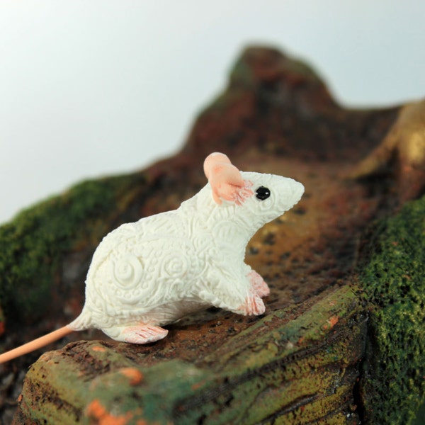 Rat Mouse Totem figurine Animal art sculpture pet, Rat angel, rat totem, amulet, fairy, fantasy